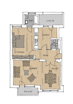 Grundriss Wohnungen 3, 5, 7 und 9