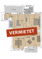 Grundriss Wohnungen 4, 6, 8 und 10